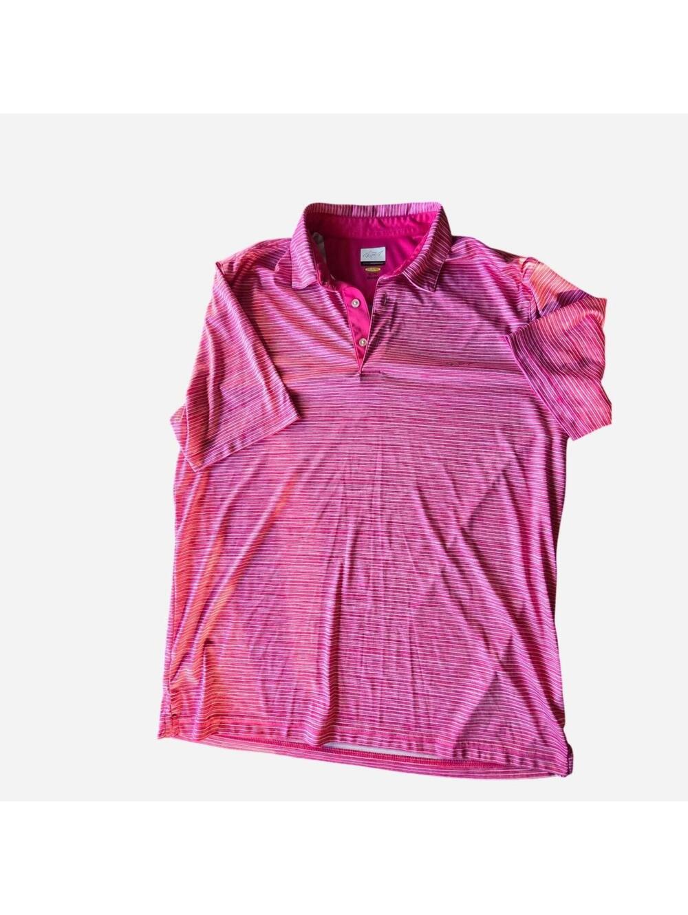 Greg Norman Collection Men's Pink and Red Polo-shirt